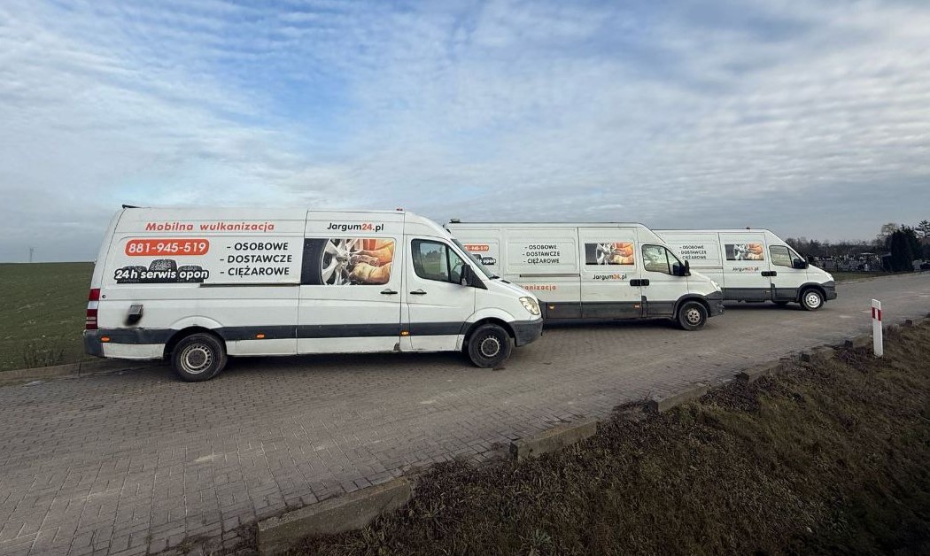 Flota samochodów mobilnej wulkanizacji